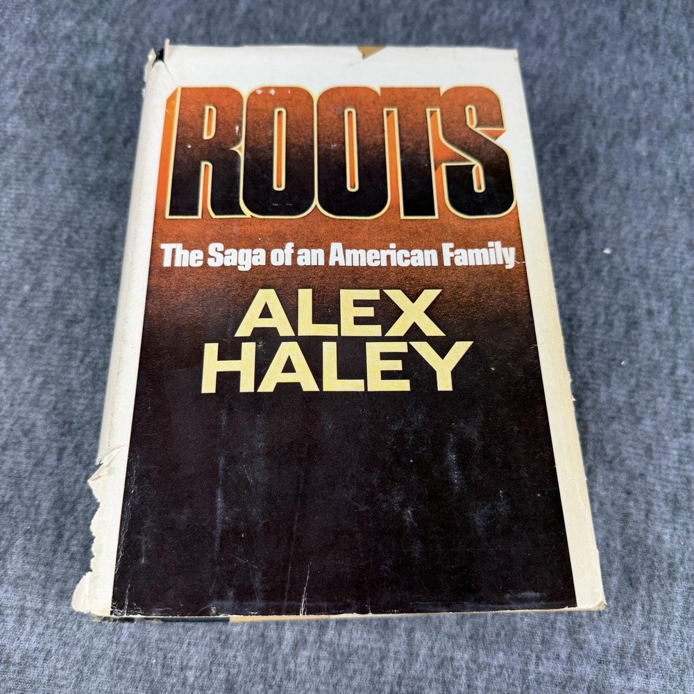 Vintage Roots Alex Haley Doubleday HC DJ Black Brown 1976 USA History Novel